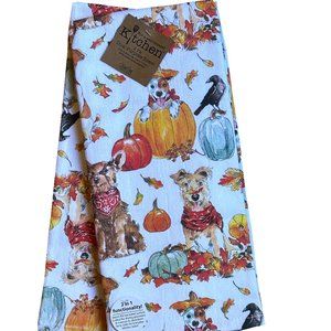 Kay Dee Designs 2 Pc. Kitchen Towel Set Dual Purpose Fall Dogs in Pumpkin Patch